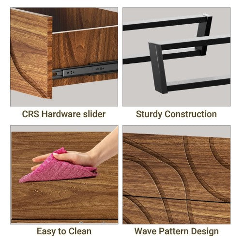 ODIKA Side Table, Cartography Cube Side Table with 2 Drawers for Home, Living Room, Bedroom ODIKA Side Table, Cartography Cube Side Table with 2 Drawers for Home, Living Room, Bedroom